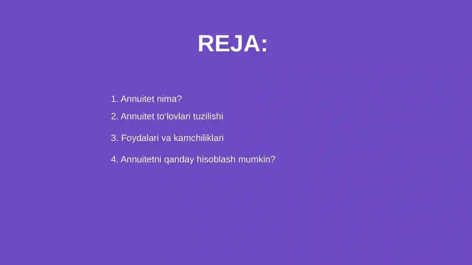 Annuitetlarni tushunish 2