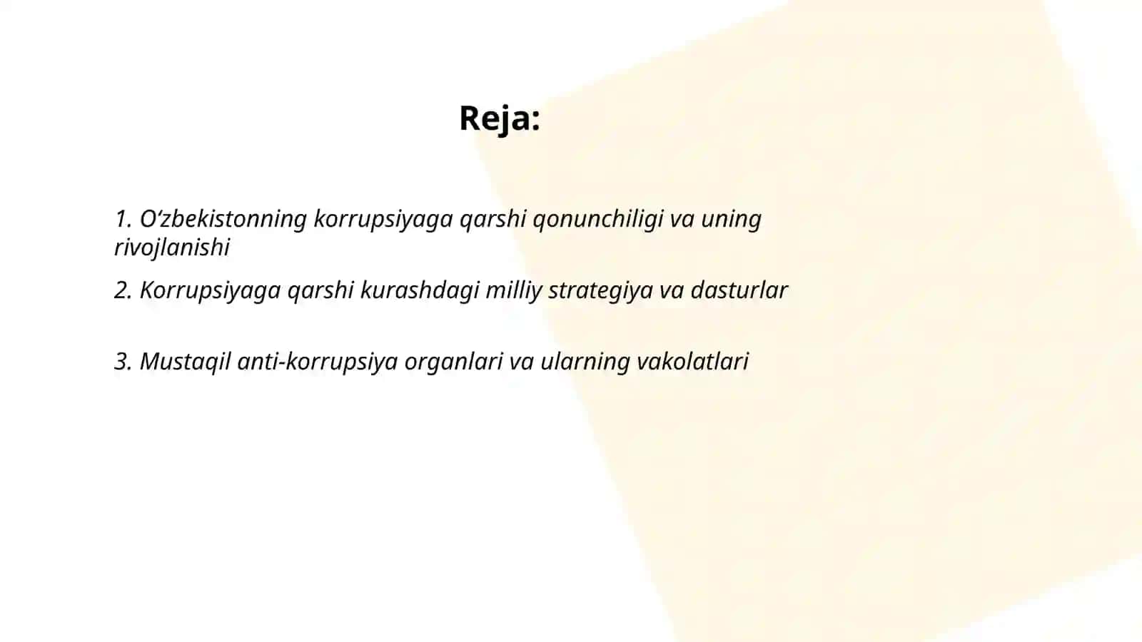 Oʻzbekistonning karrupsiyaga qarshi kurashi 2