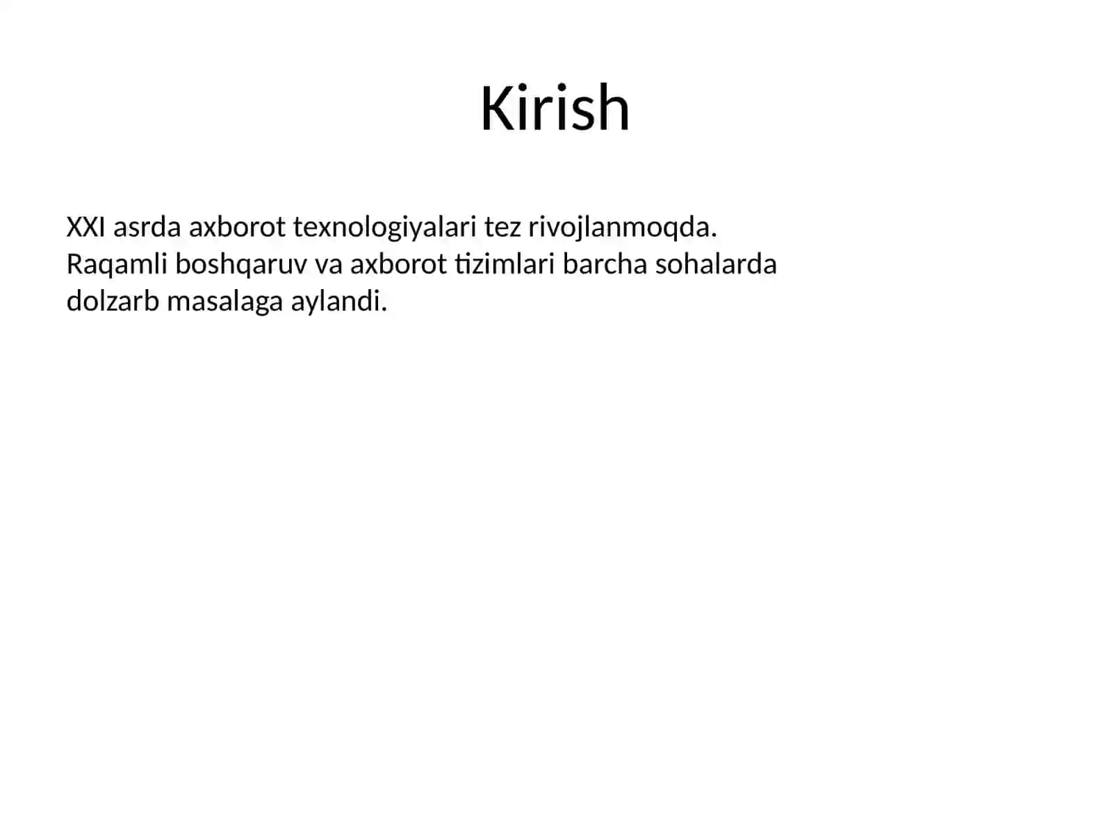 Axborot tizimlari va raqamli boshqaruv 2