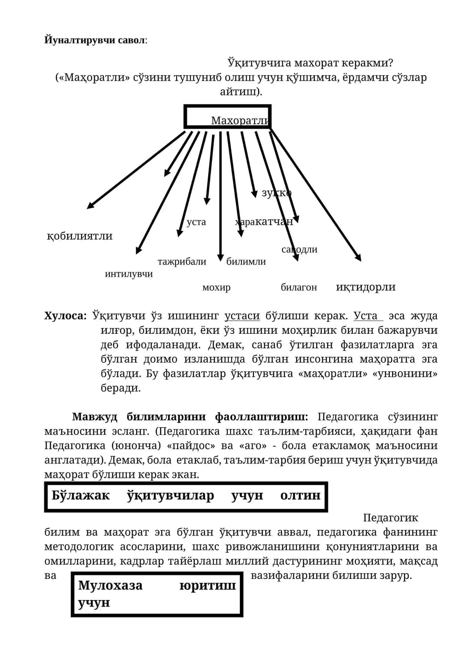 Педагогик маҳорат ва маданият. Педагогик фикр тарихи ва мактаб амалиётида ўқитувчи маҳорати масалалари 2