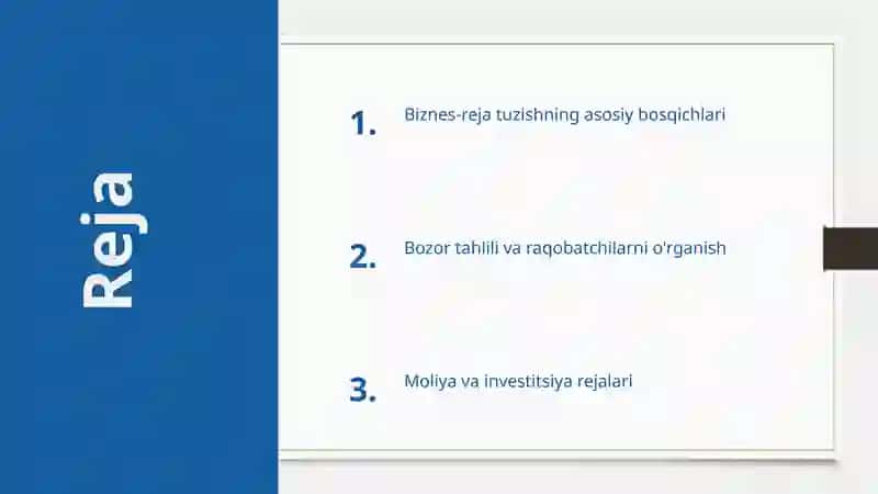 Farmatsevtika korxonalari faoliyatining Biznes-rejasini tuzish 2