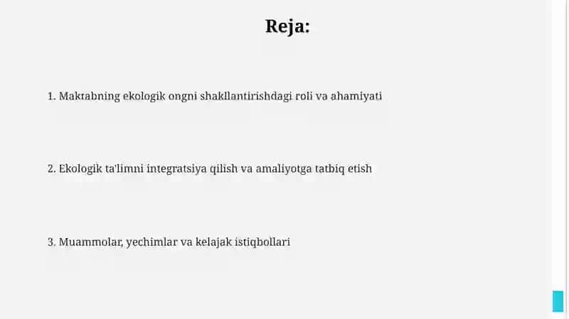 Ekologik ongni shakllantirishda maktabning roli 2