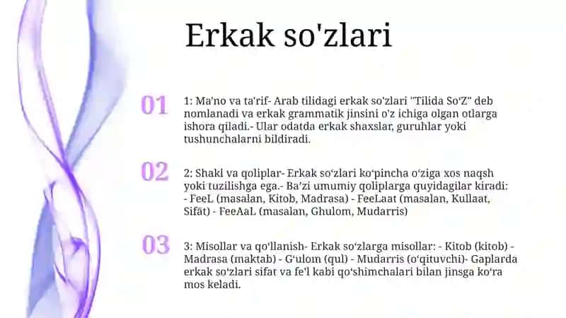Arab Tilida SoʻZ Vaznlarini Misollar Yordamida Dharhlash 2