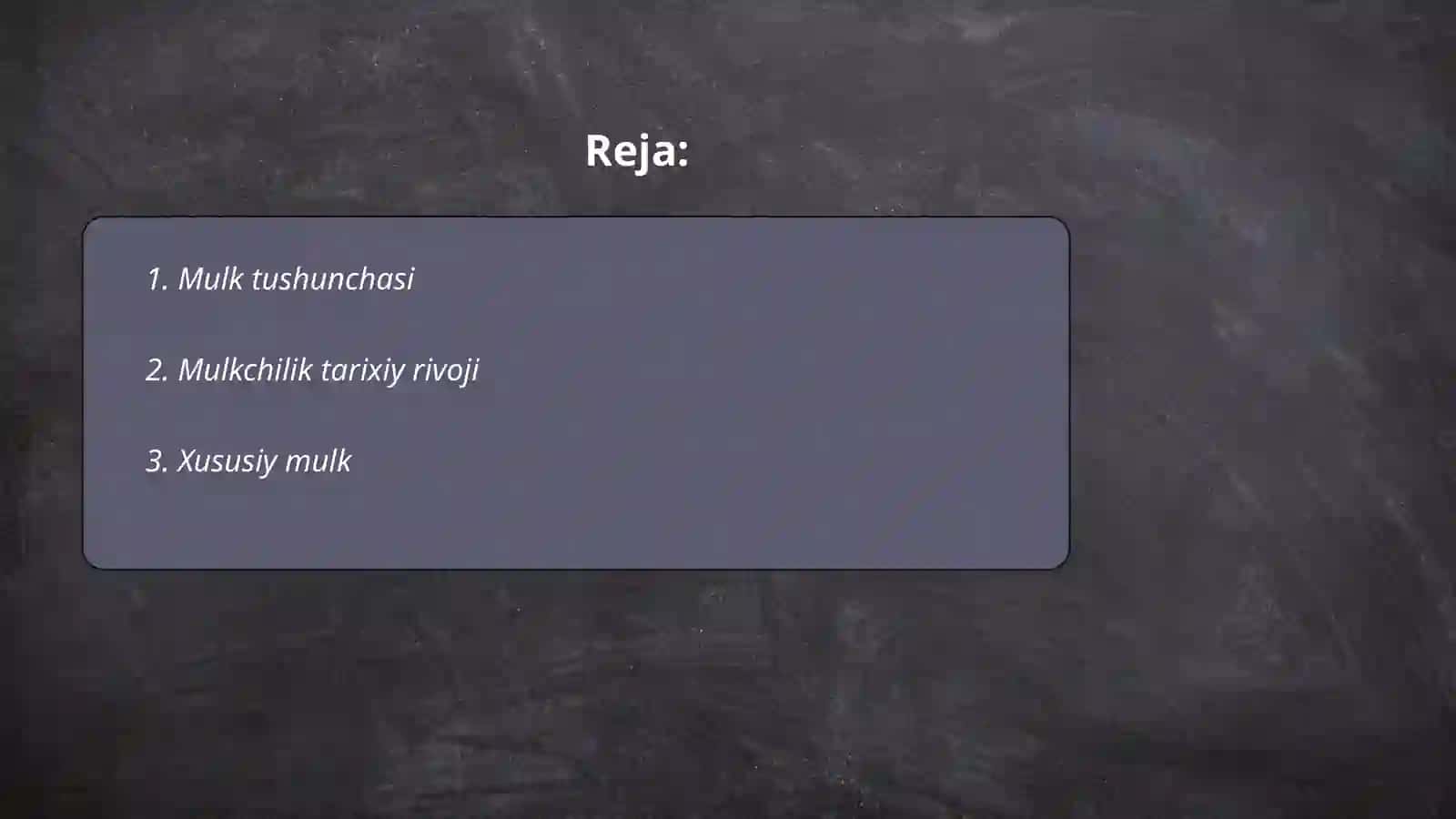 Mulk tushunchasi va Mulkchilik shakllari 2