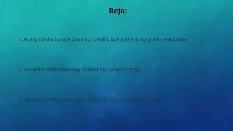 Ochiq tizimlarda entropiyaning lokal kamayishi. Dissipativ strukturalar. 2