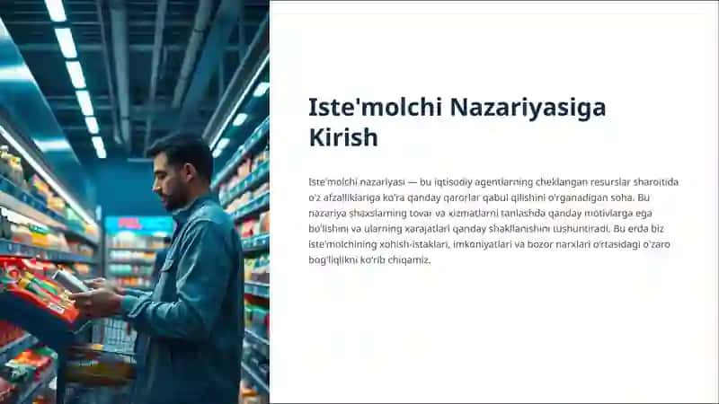 Talab, Taklif va Iste'molchi Xulqi Nazariyasi 2