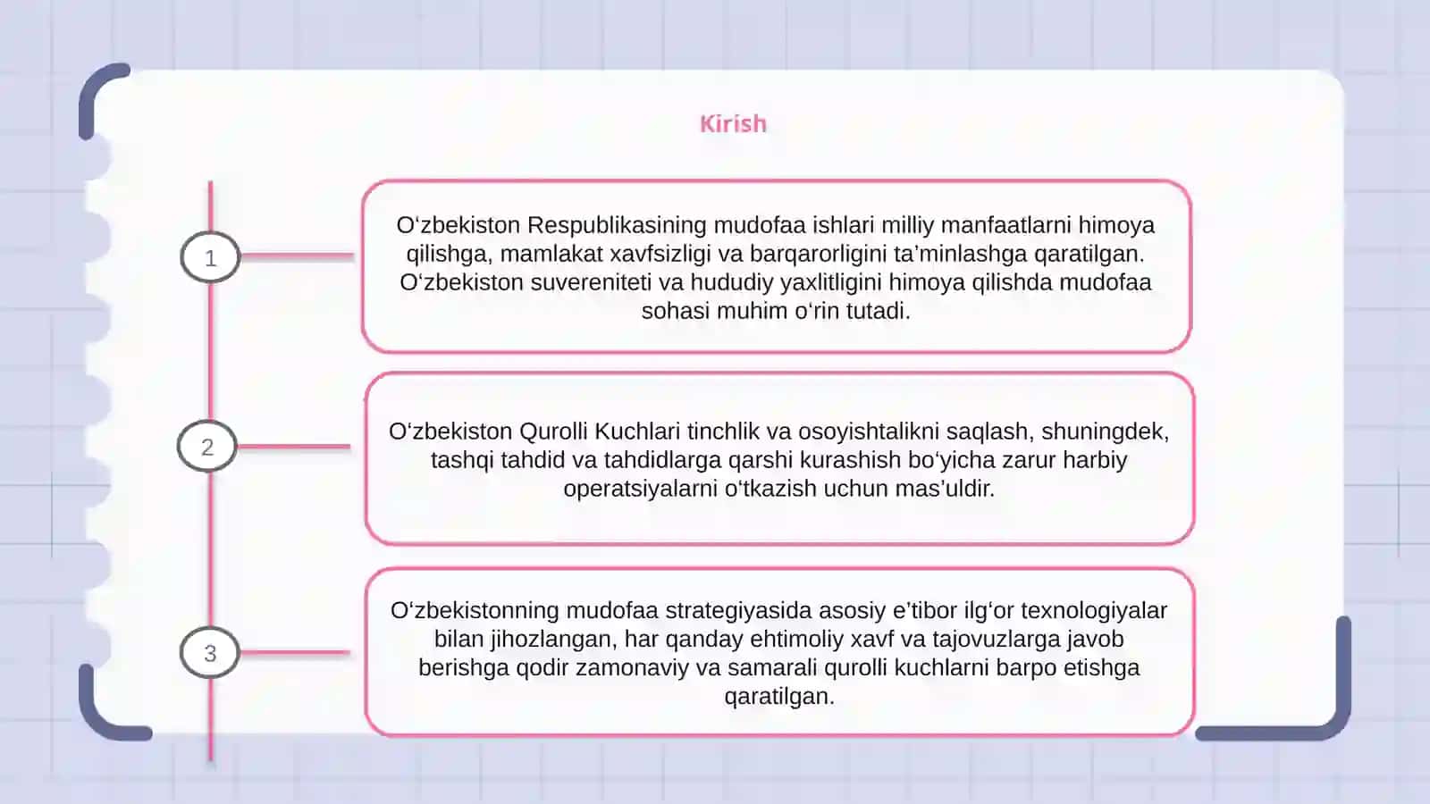 O’zbekiston Respublikasining mudofaa ishlari 2