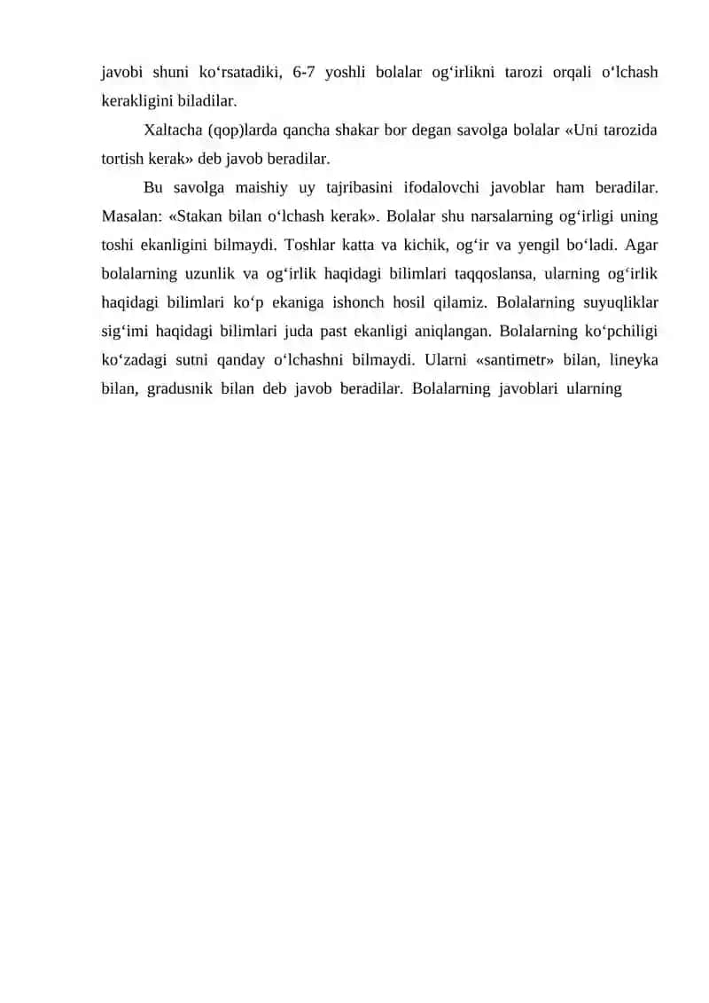 Bolalarda Shartli O‘lchash Yordamida O‘lcham Olish 2