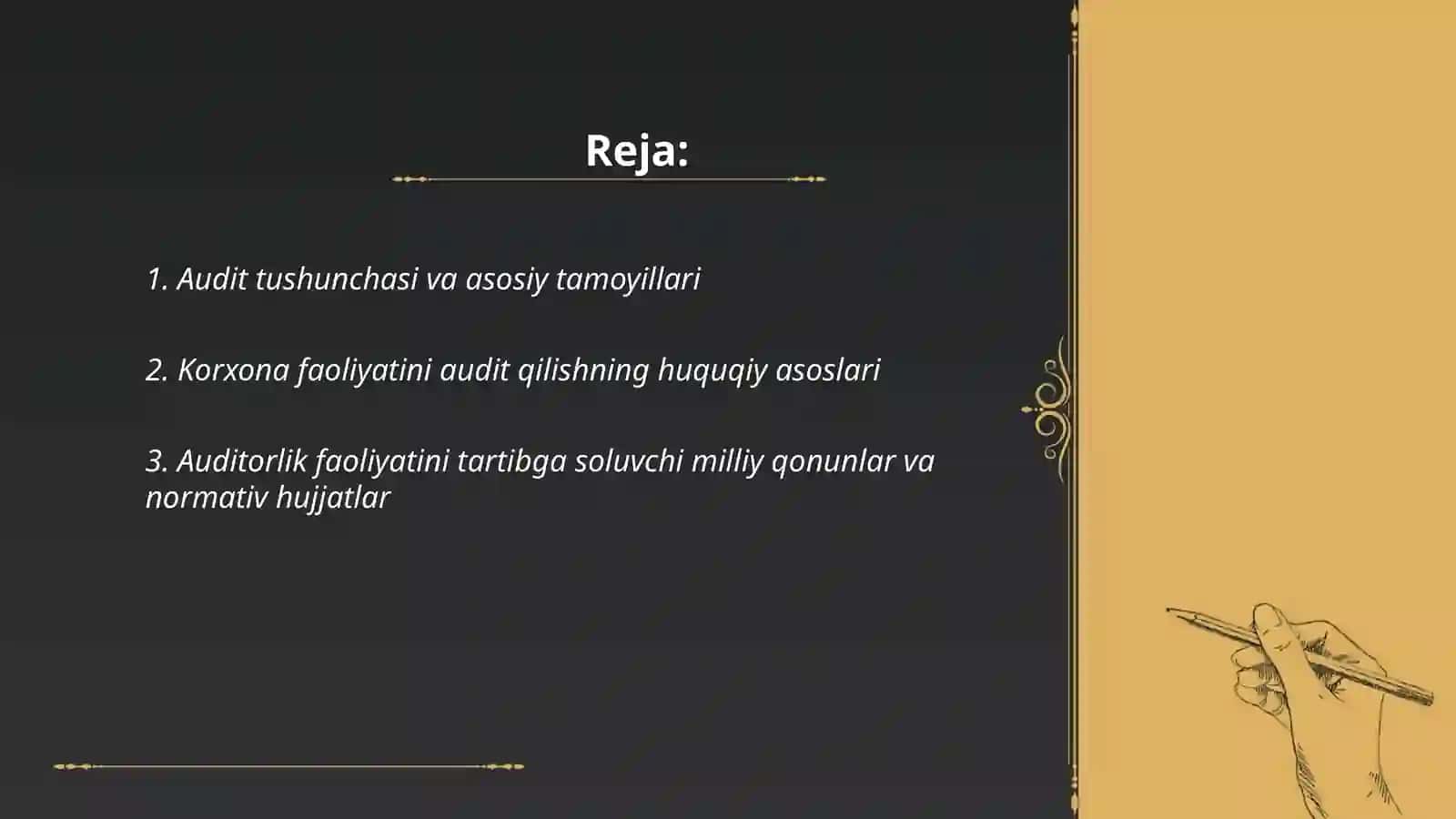 Korxona faoliyati auditining tashkil etish va huquqiy asoslari 2