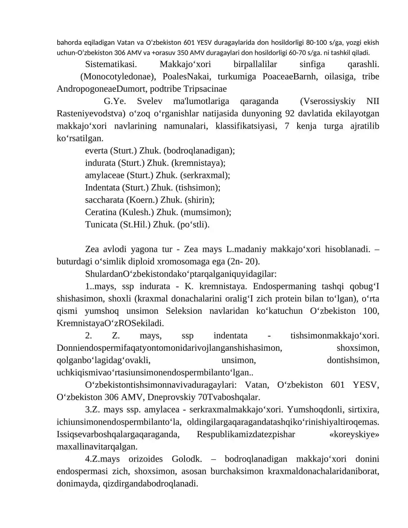 MAKKAJO‘XORI BIOLOGIYASI VA YETISHTIRISH TEXNOLOGIYASI 2