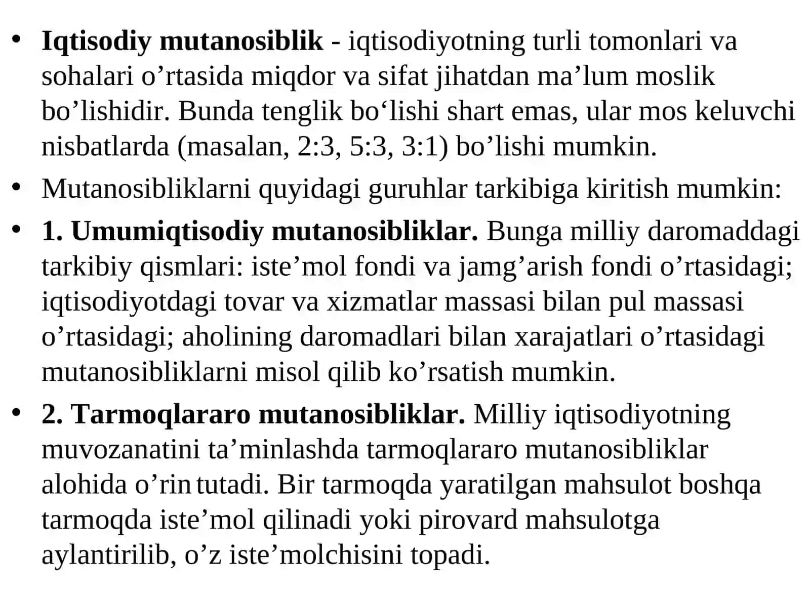 MILLIY IQTISODIYOTNING MUVOZANATLI VA MUTANOSIBLI RIVOJLANISHI 2