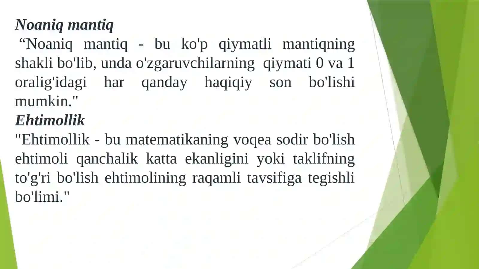 Ehtimollik va Noaniqlik 2