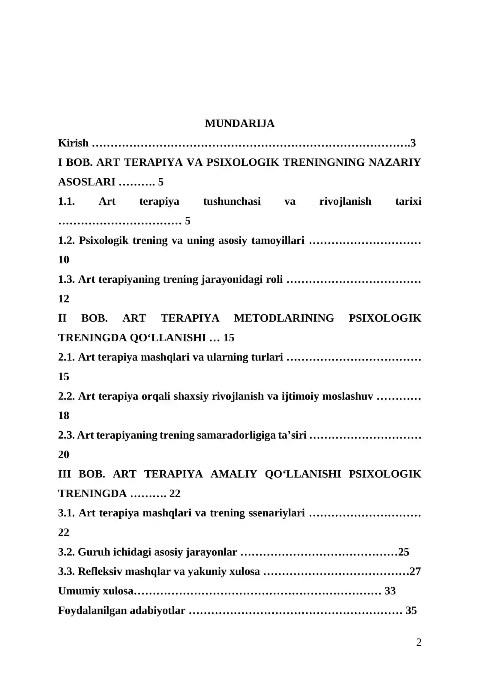 Treningda art terapiyani qoʻllash 2