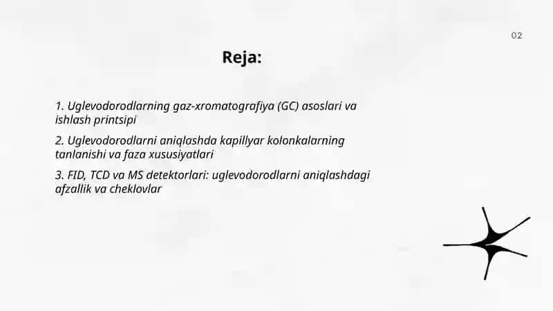 Uglevodorodlarning tahlilida xromatotografiya usullarining qo'llanilishi 2