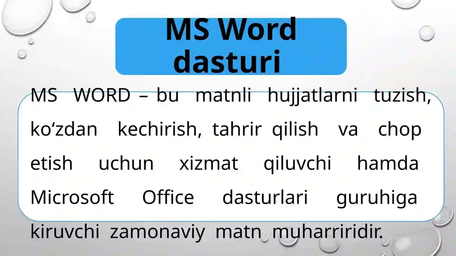 Microsoft Word(matnlarbilanishlashdasturi) 2