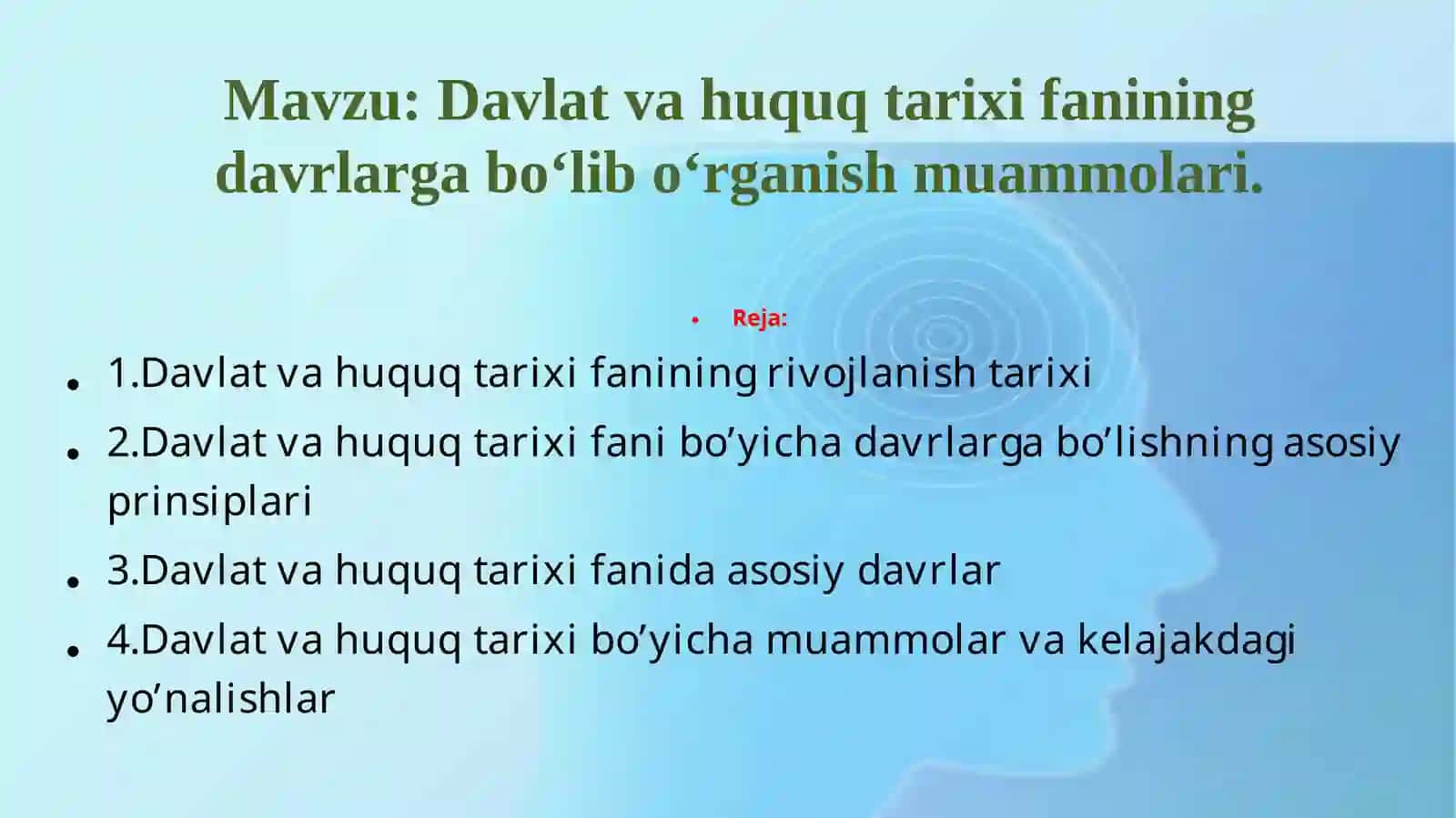 Davlat va huquq tarixi fanining davrlar gabo'lib o'rganish muammolari 2