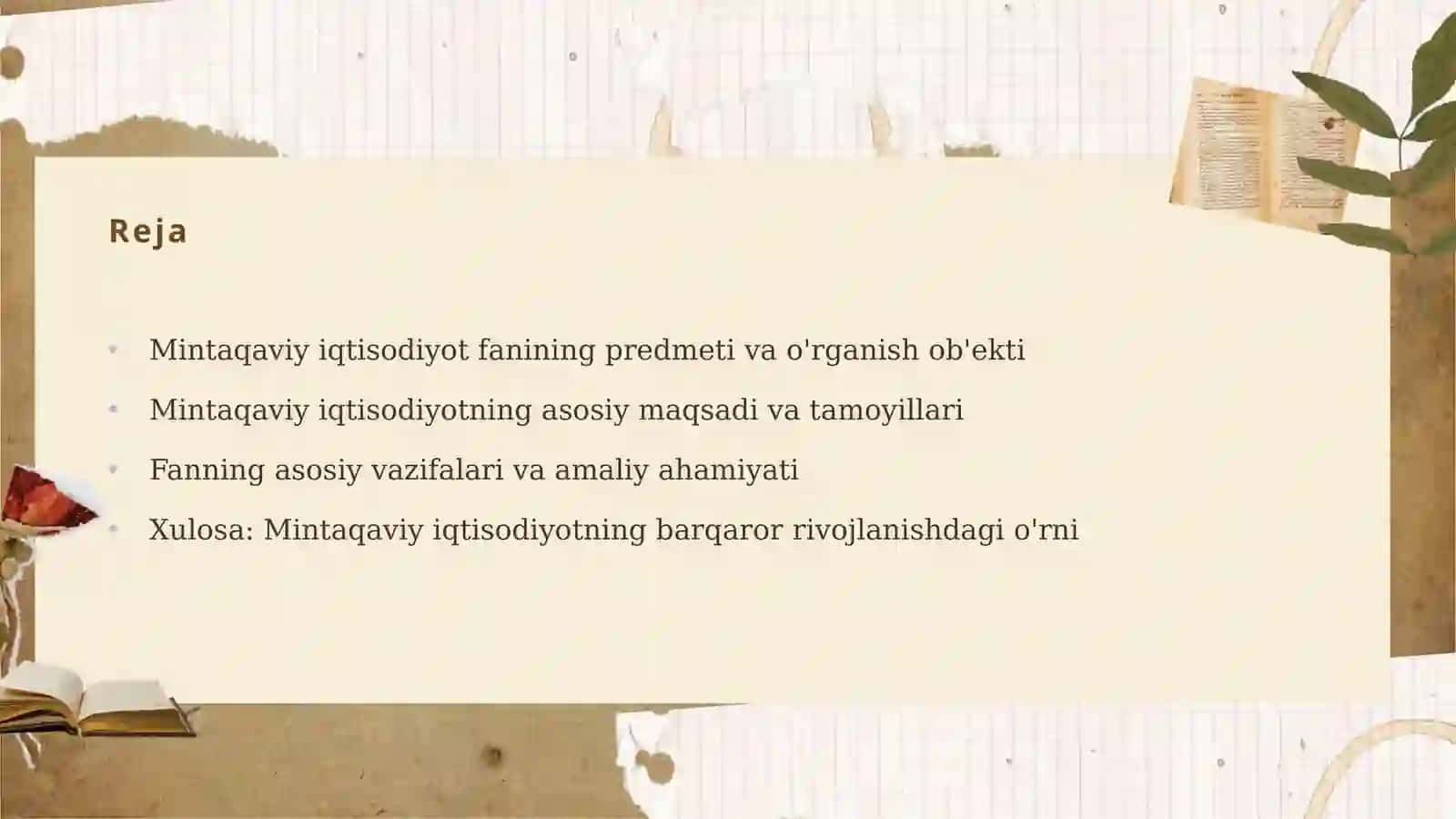 Mintaqaviy Iqtisodiyot: Fanining Predmeti va Ob'ekti 2