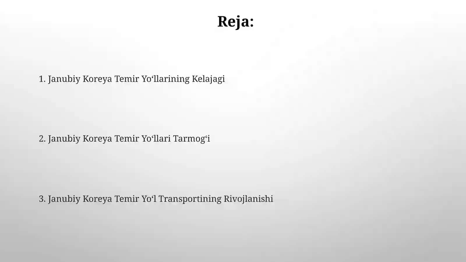 Janubiy Koreya Temir Yoʻllarining Kelajagi 2