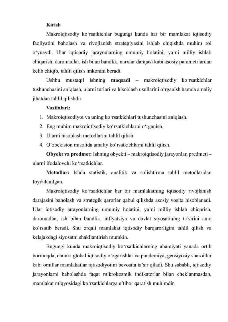 MAKROIQTISODIY KO‘RSATKICHLAR 2