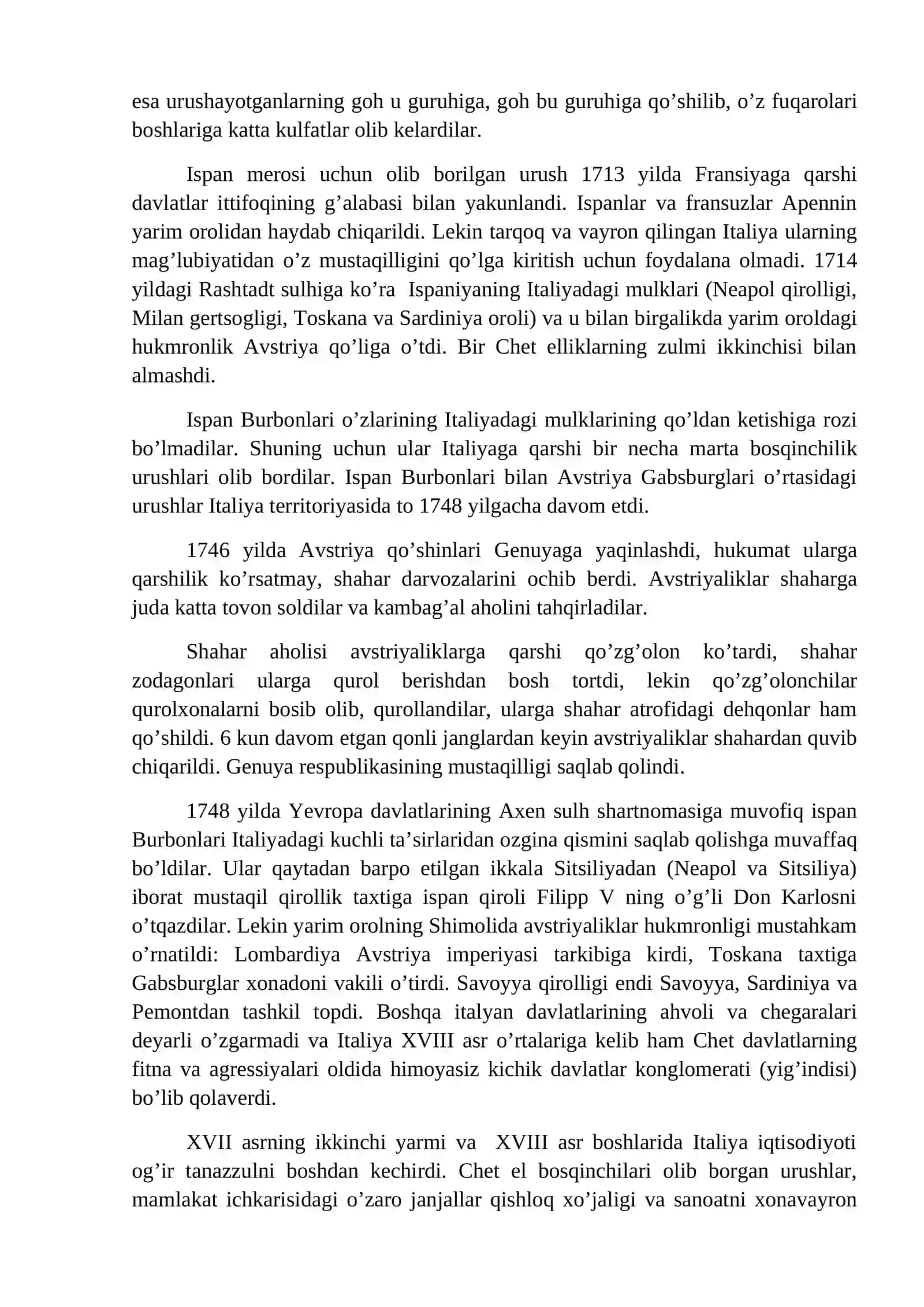 Italiya XVII asrning ikkinchi yarmi - XX asr boshida 2