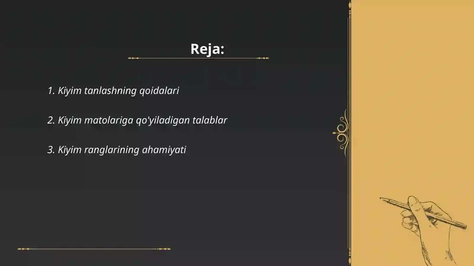 Kiyim va unga quyiladigan talablar 2