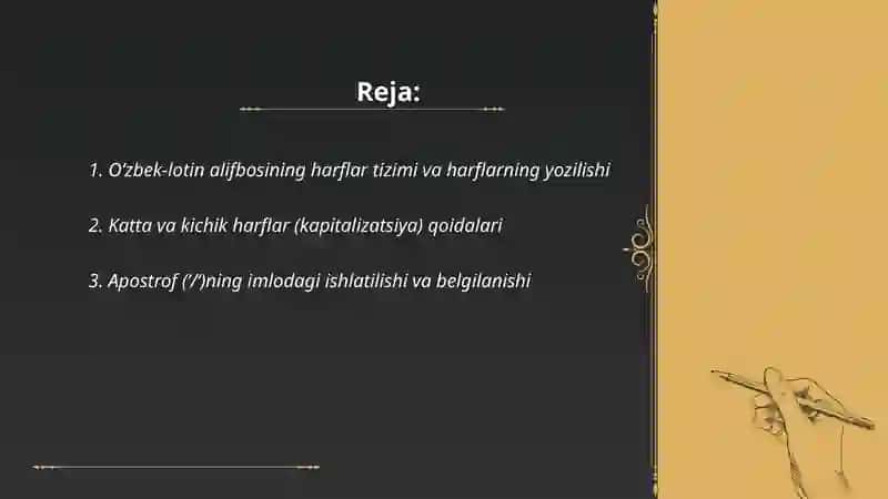 Ozbek- lotin alifbosining imlo qoidalari 2