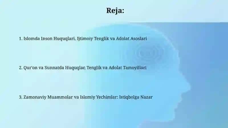 Islomda inson huquqlari himoyasi,ijtimoiy tenglik,adolat 2