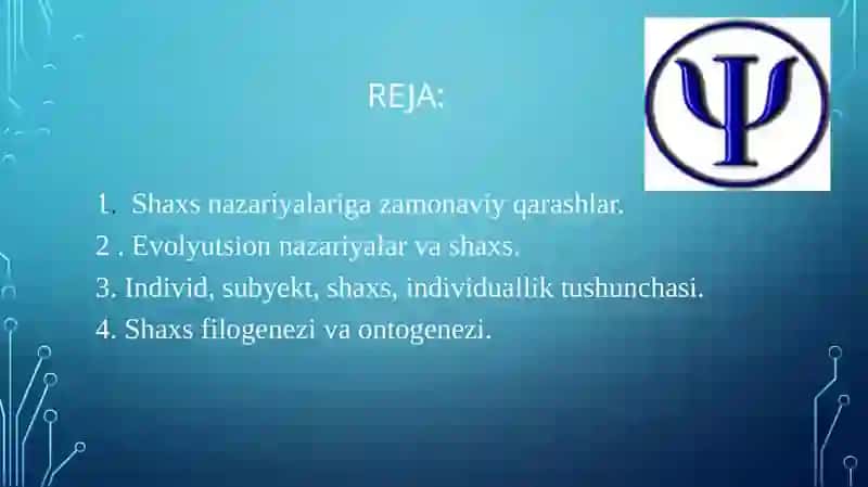Shaxsni evolyutsion jihatdan rivojlanishi 2