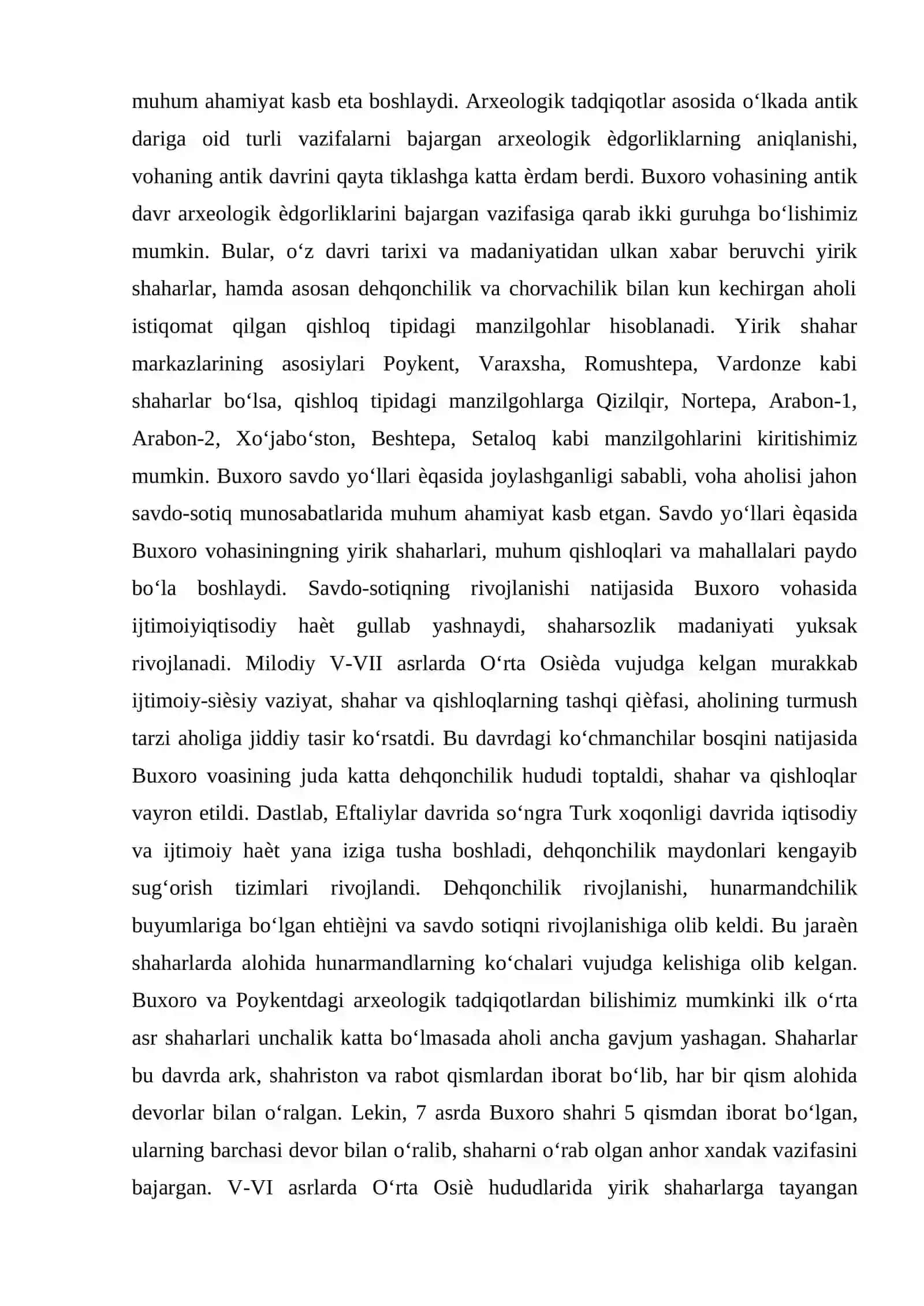Buxoro vohasi shaharlari urbanizatsiyasi 2