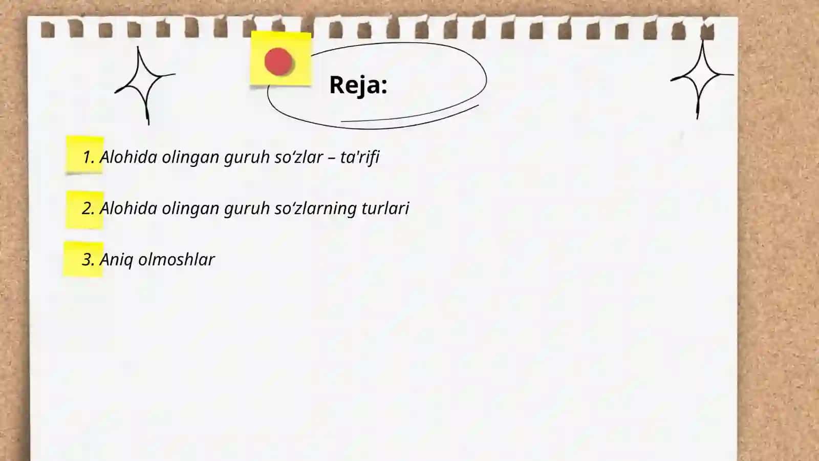 Alohida olingan guruh soʻzlar, ularning turlari 2