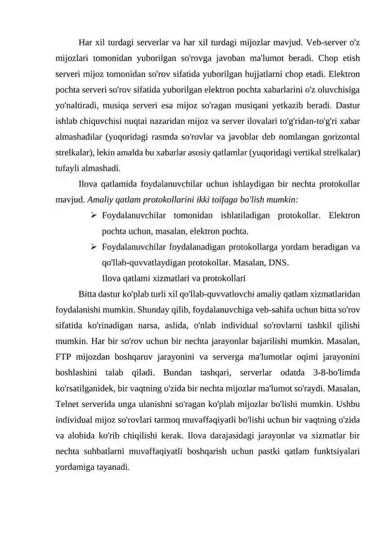 AMALIY POG’ONA PROTOKOLLARI VA XIZMATLARI 2
