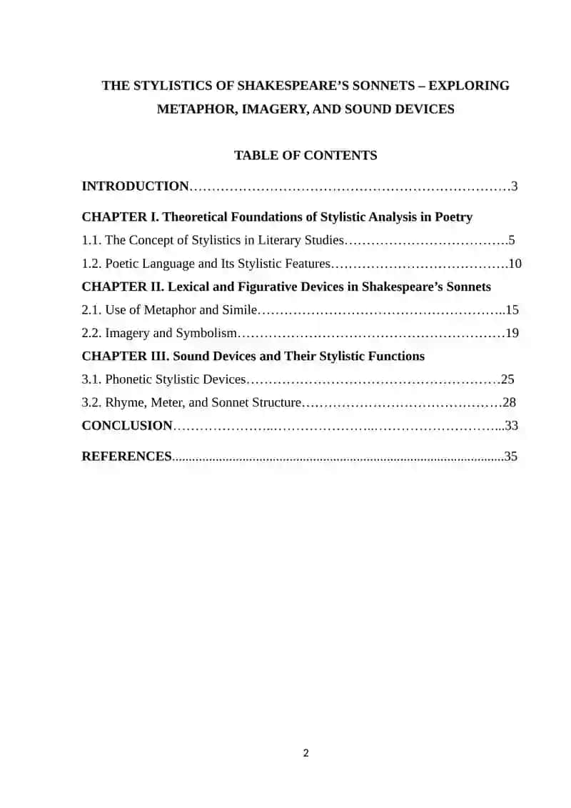 THE STYLISTICS OF SHAKESPEARE’S SONNETS – EXPLORING METAPHOR, IMAGERY, AND SOUND DEVICES 2