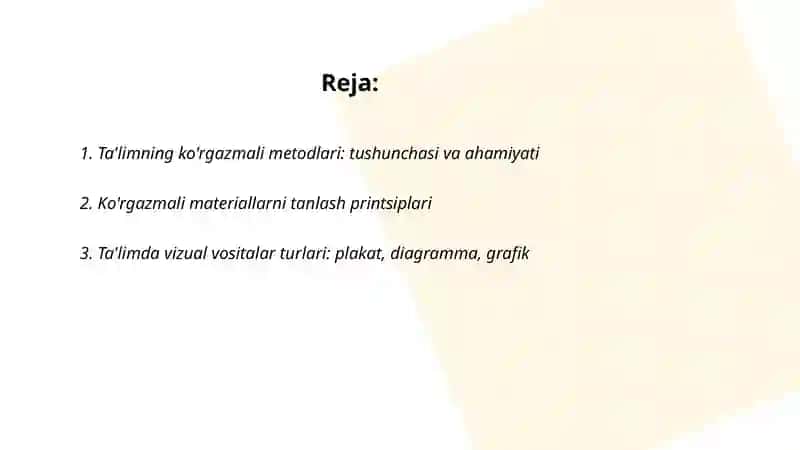 Ta'limning ko'rgazmali metodlari 2