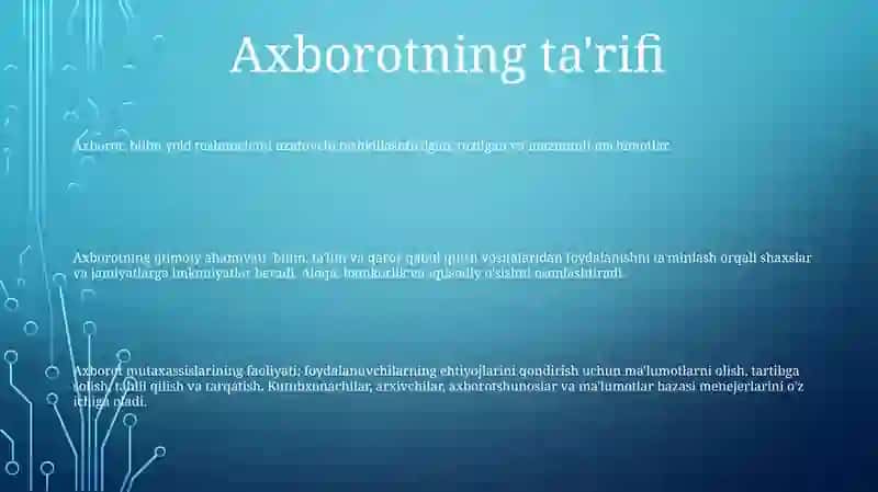 Axborotlarning Ijtimoiy Ahamiyati Va Faoliyatlari 2