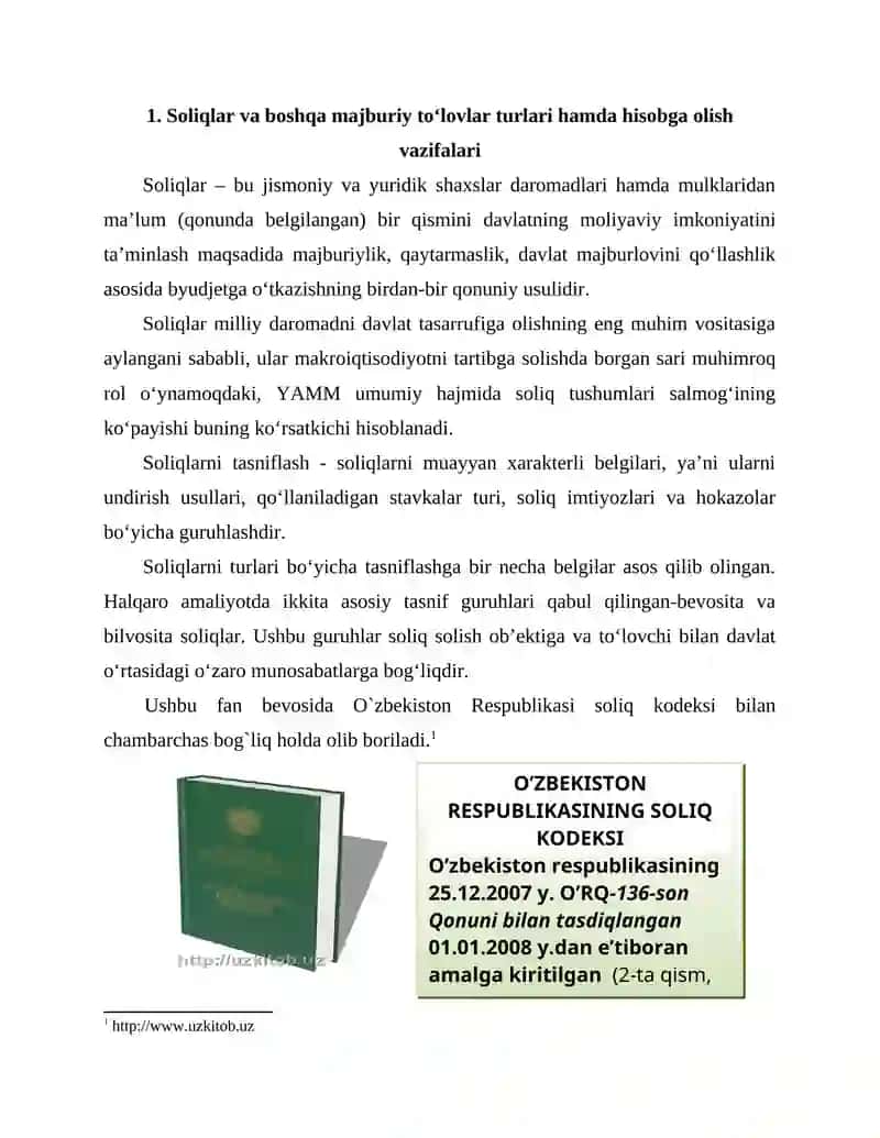 Soliqlar va Boshqa Majburiy To'lovlar Hisobi 2