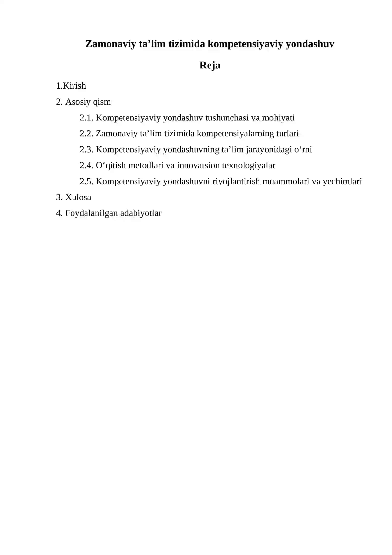 Zamonaviy ta’lim tizimida kompetensiyaviy yondashuv 2
