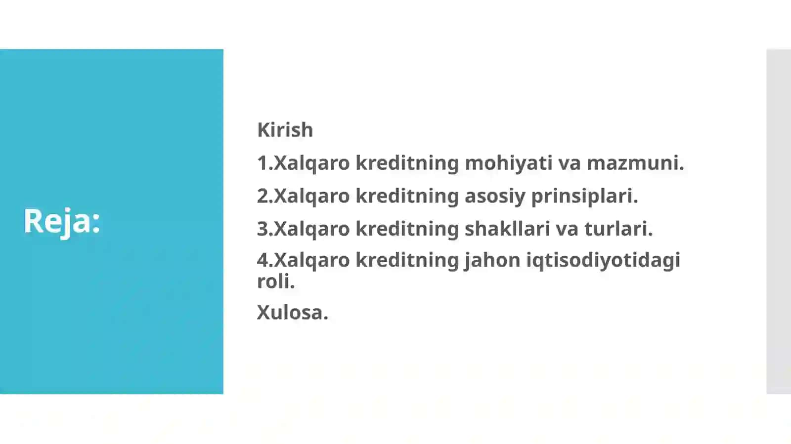 Xalqaro kreditning mohiyati va mazmuni 2