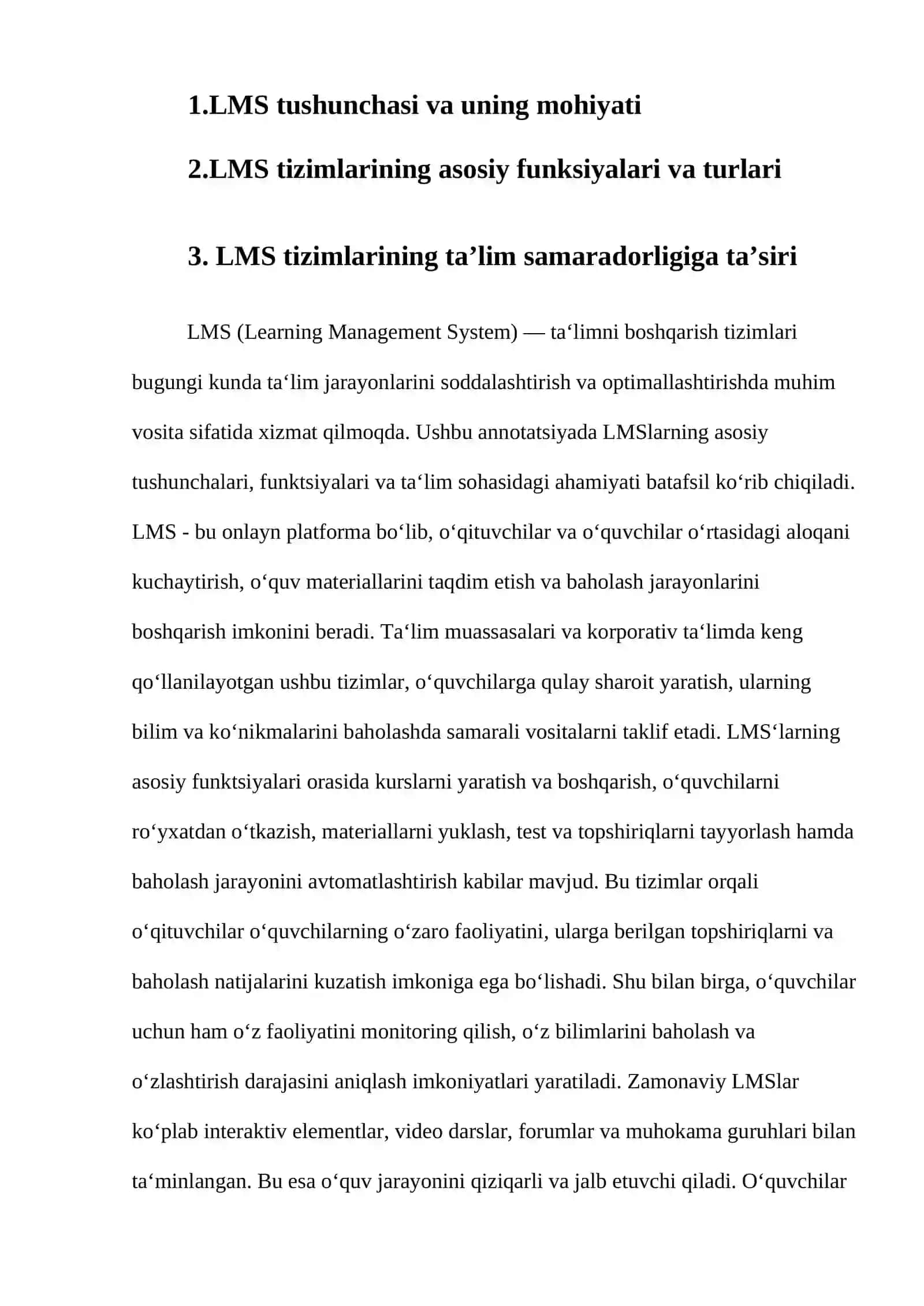 LMS (learning management system) boshqaruv tizimlari 2