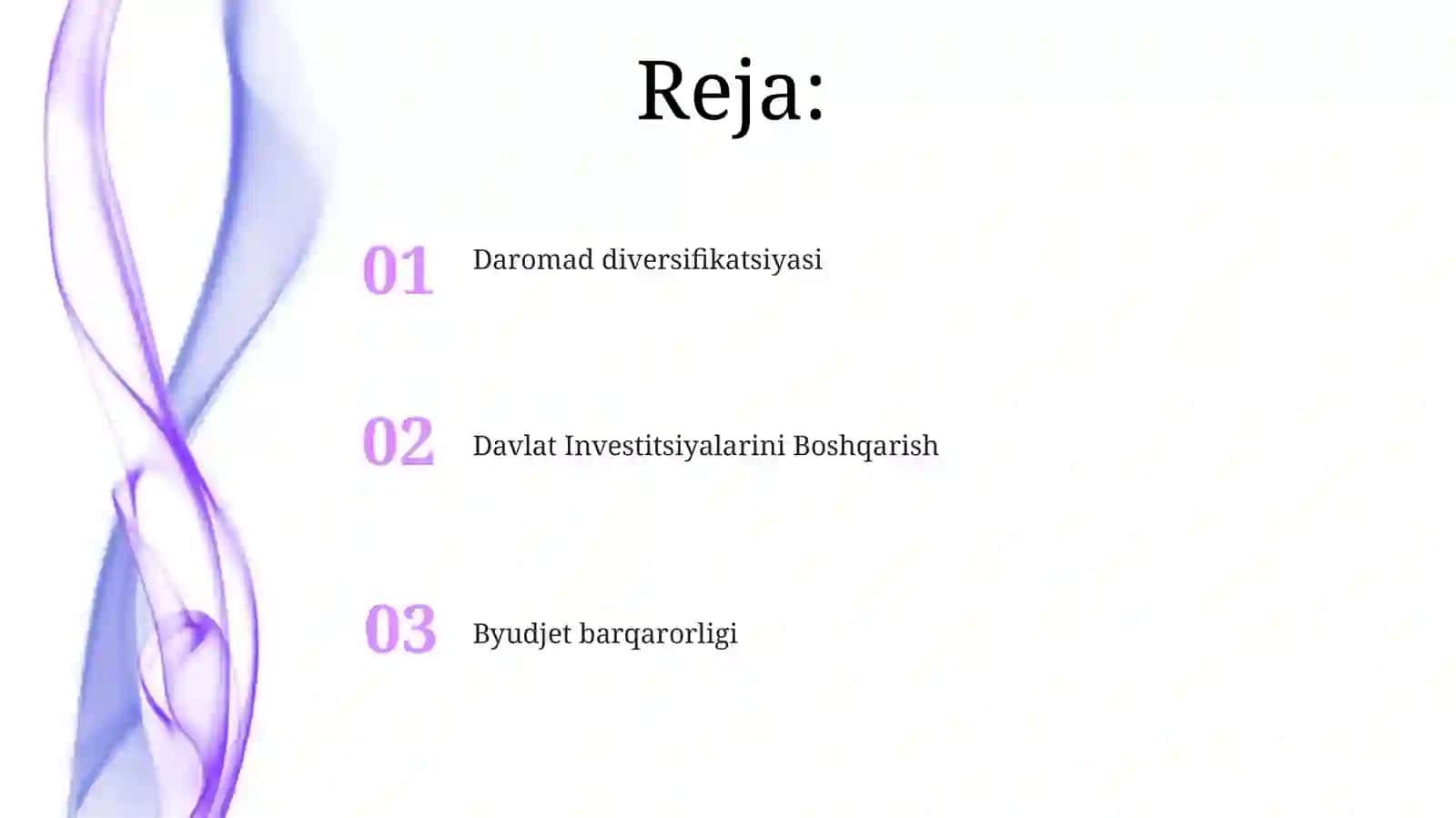O‘zbekiston Respublikasi moliya siyosatining asosiy yo‘nalishlari 2