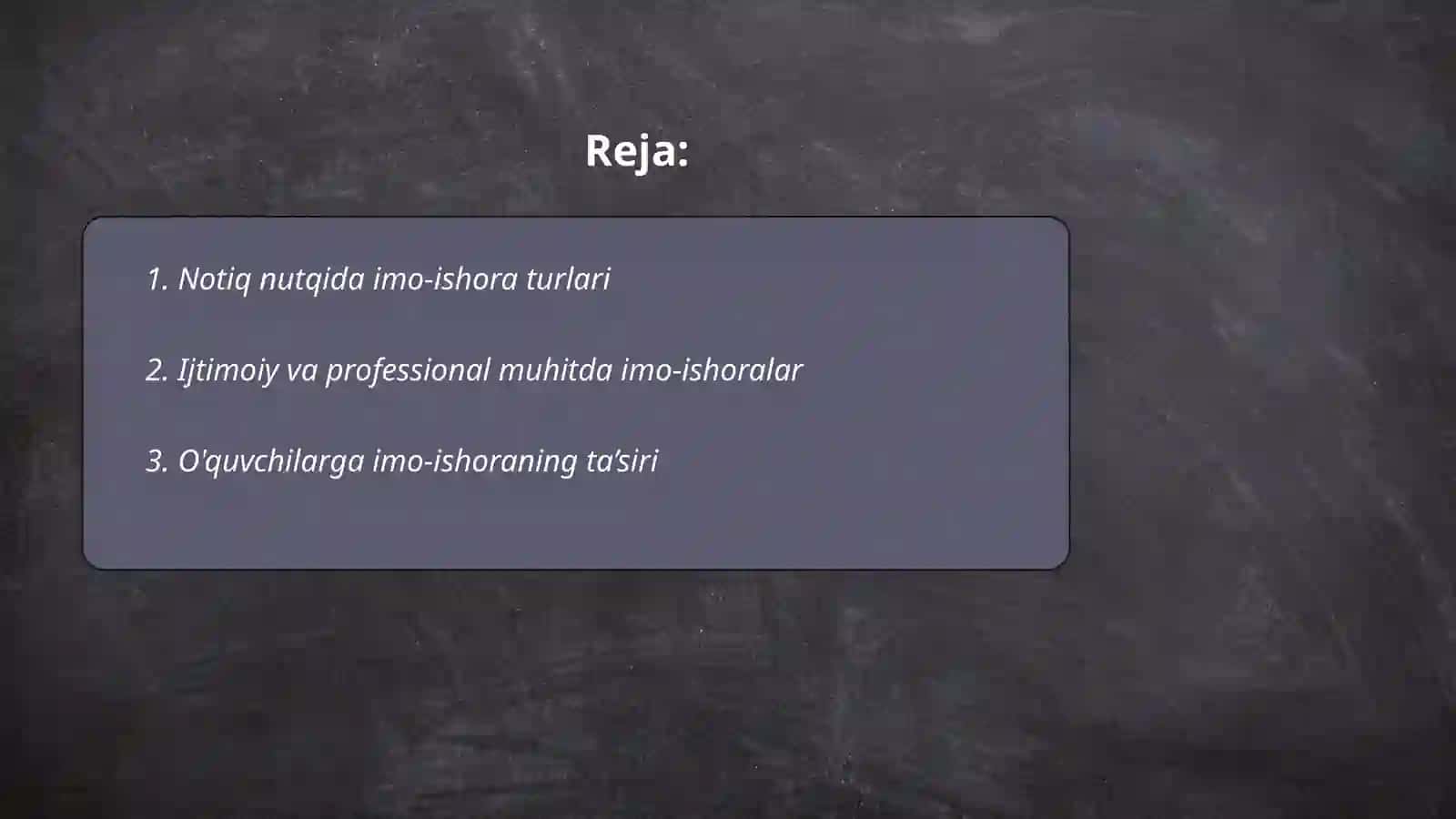 Notiq nutqida imo-ishonaman va xatti-harakatlarning ahamiyati 2