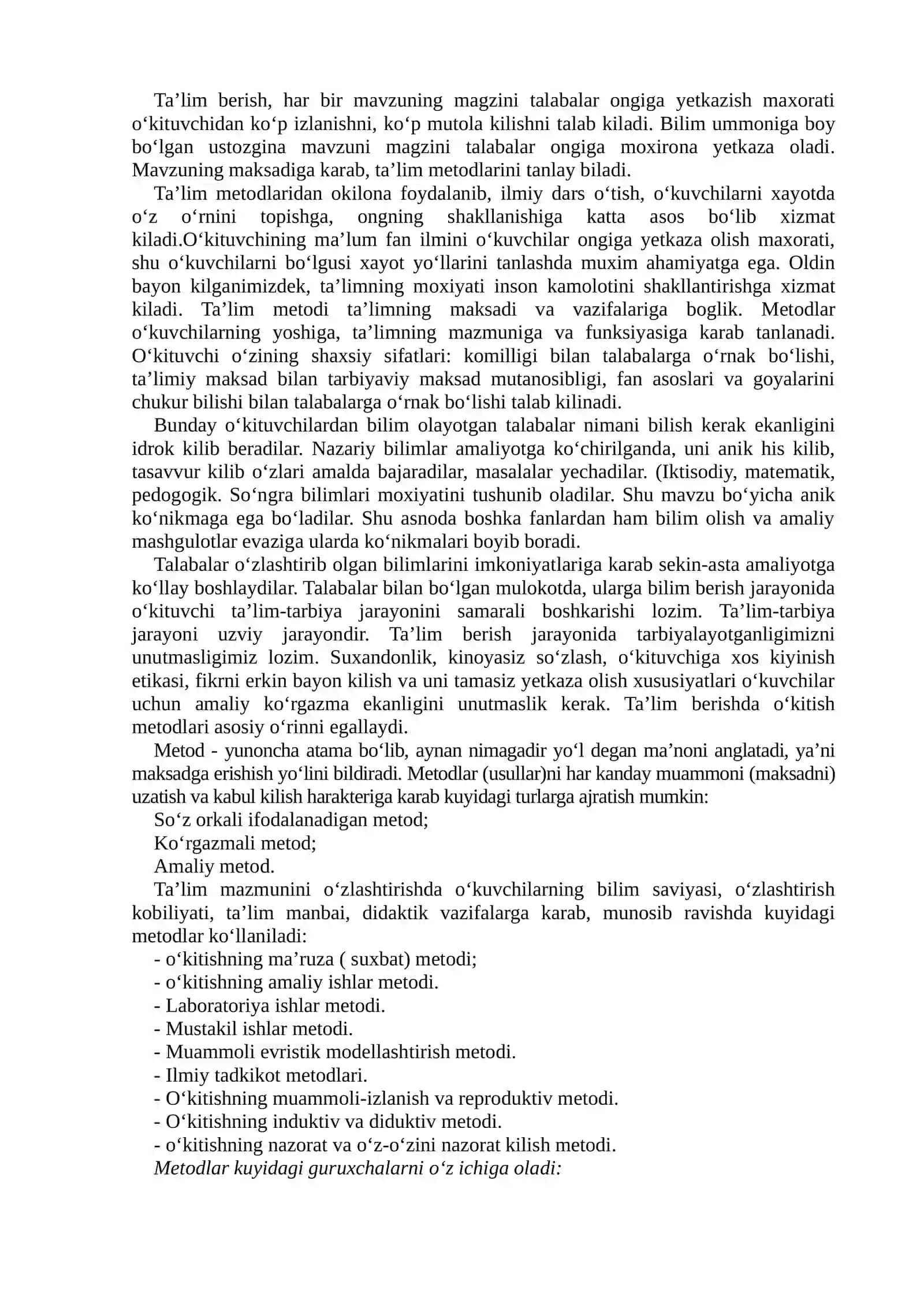 Ta’lim metodlari va vositalari 2