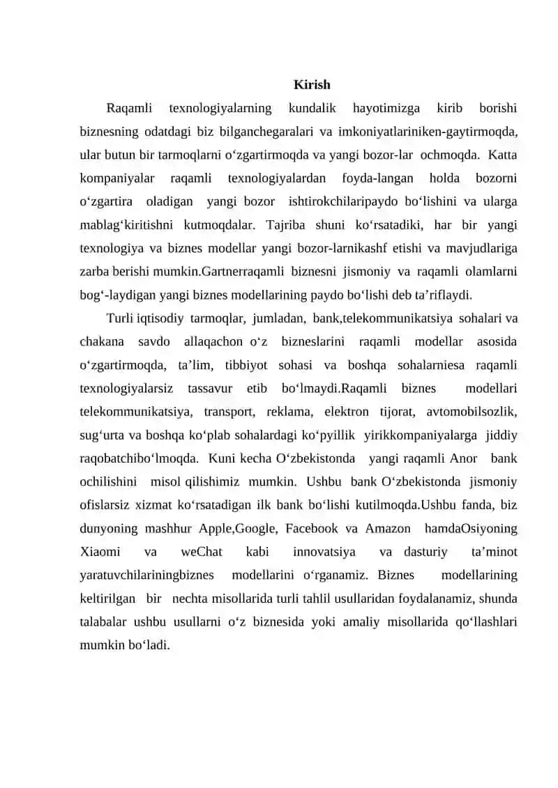 Raqamli iqtisodiyotda korxonalarning biznes modellari 2