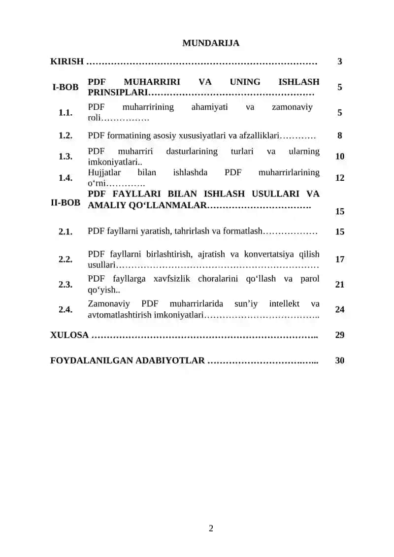 PDF MUHARRIRI: PDF FAYLLARI BILAN ISHLASH 2