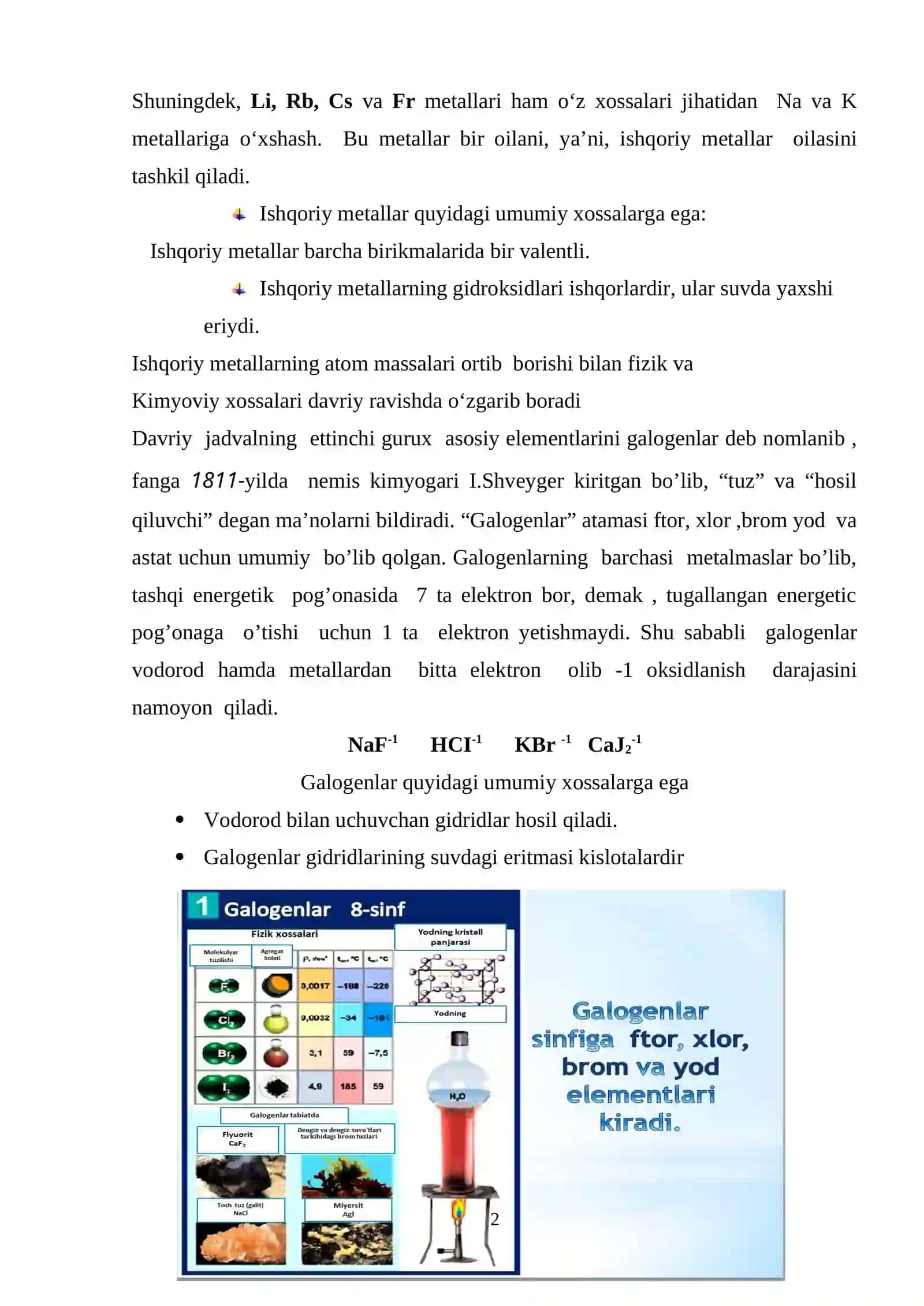 Kimyoviy elementlarning tabiiy oilalari 2