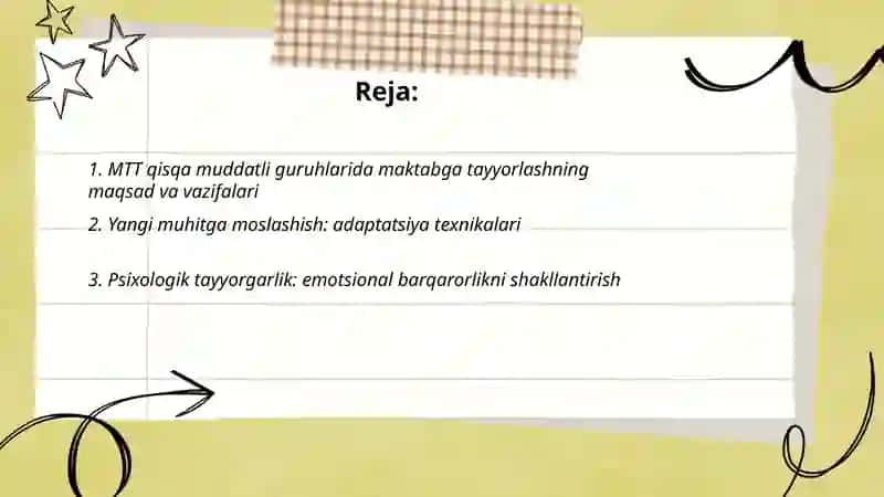 MTT qisqa muddatli guruhlarida bolalami maktabga tayyorlash 2
