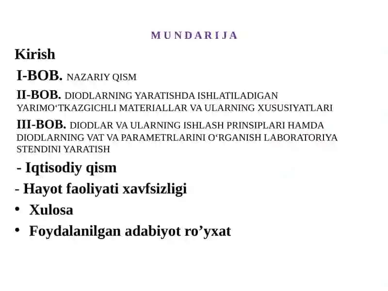 Diodlarni tadqiq etish laboratoriya stendini yaratish 2