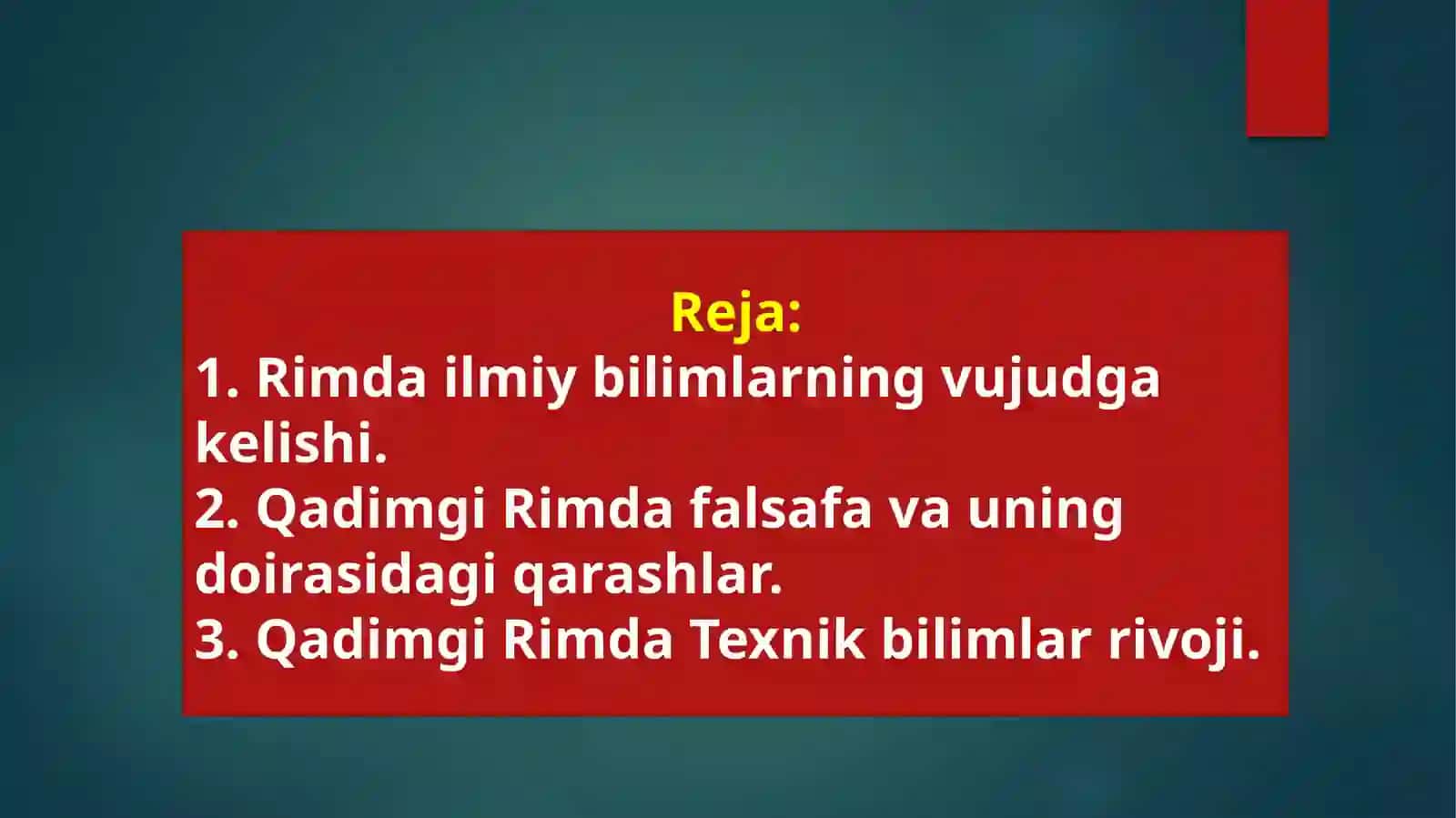 QADIMGI RIMDA ILMIY BILIMLARNING RIVOJLANISHI 2