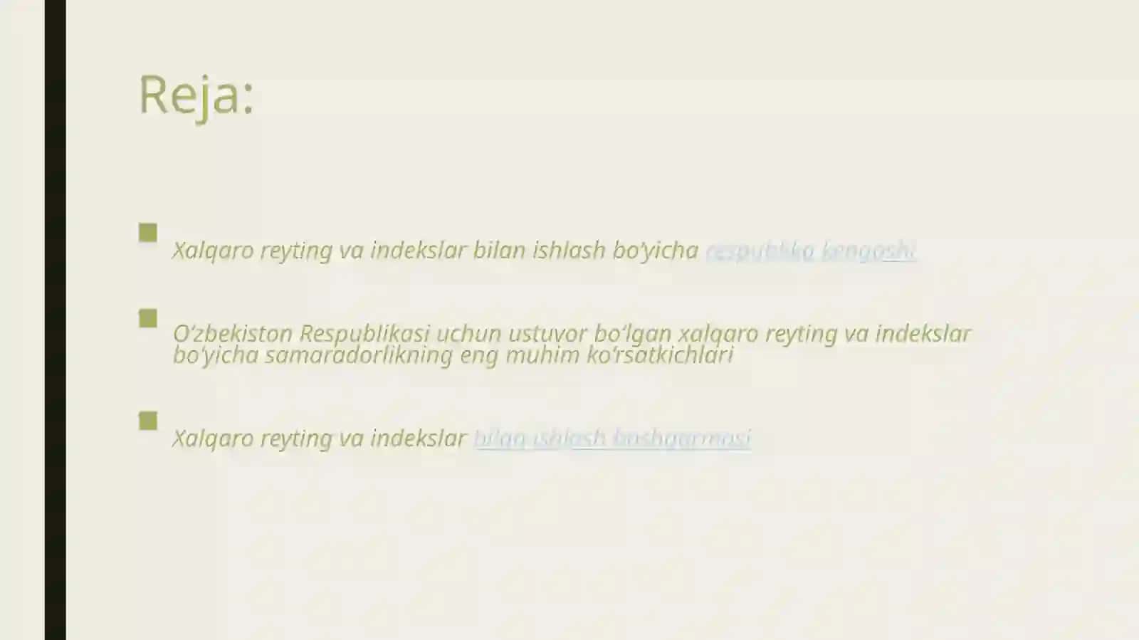 O'zbekistonning xalqaro reytinglardagi ko'rsatkichlari 2
