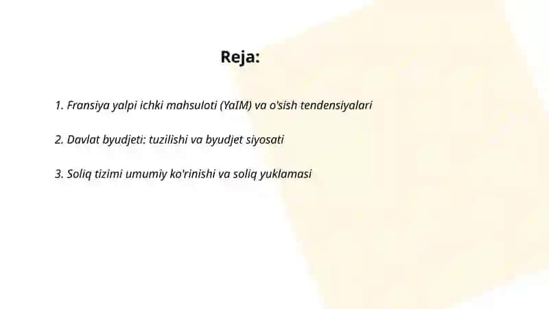 Fransiya davlat iqtisodiyoti va soliq tizimi 2
