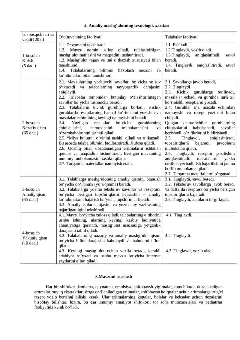 Suyuq dori shakllari va ularga retsept yozish qoidalari.(Tomchilar,nastoyka,ekstraktlar,in’eksiyalar) 2